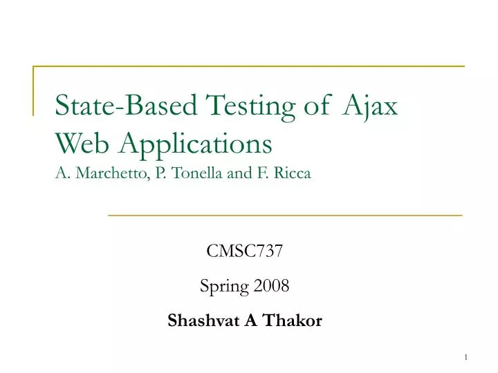 state based testing of ajax web applications a marchetto p tonella and f ricca