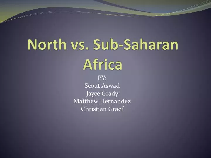 north vs sub saharan africa