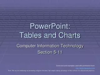 PowerPoint: Tables and Charts