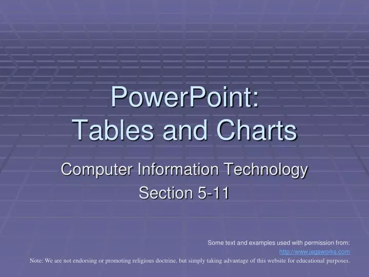 powerpoint tables and charts