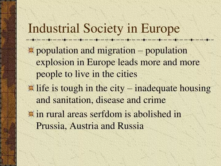 industrial society in europe