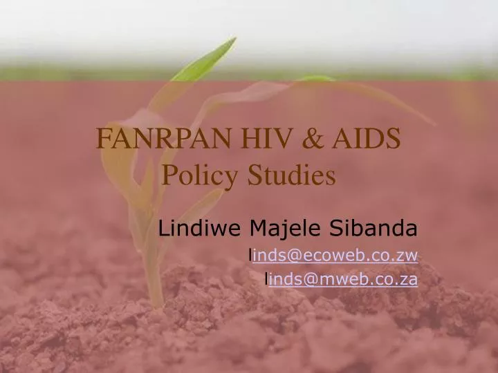 fanrpan hiv aids policy studies