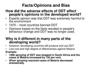 Facts/Opinions and Bias