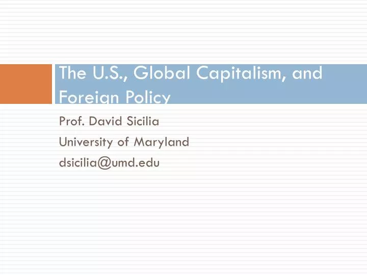 the u s global capitalism and foreign policy