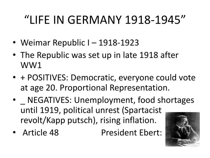 life in germany 1918 1945