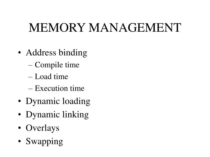 memory management