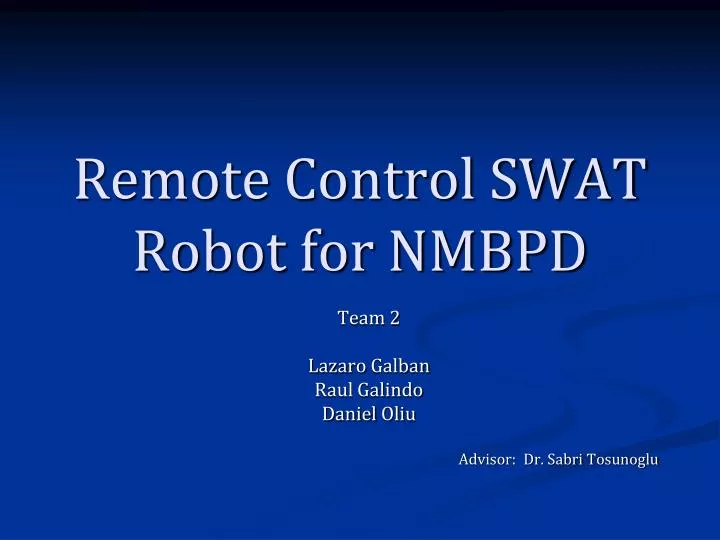 remote control swat robot for nmbpd