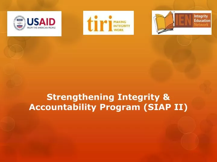 strengthening integrity accountability program siap ii