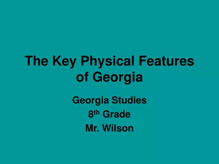 the key physical features of georgia