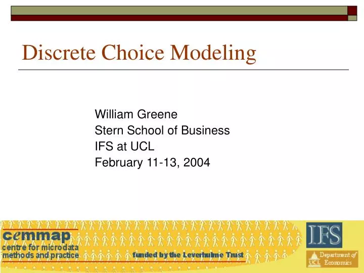 william greene stern school of business ifs at ucl february 11 13 2004