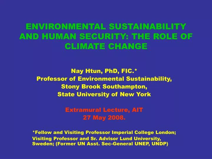 environmental sustainability and human security the role of climate change