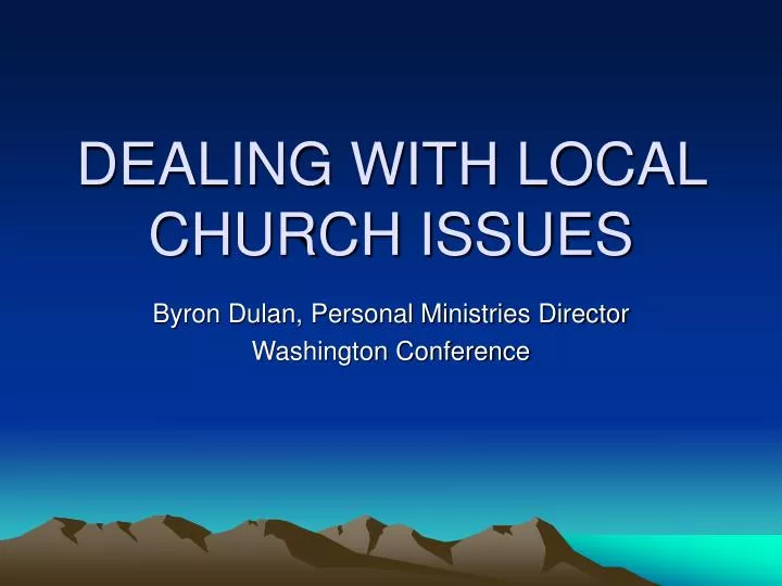 dealing with local church issues