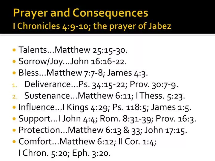 prayer and consequences i chronicles 4 9 10 the prayer of jabez