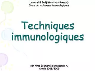 techniques immunologiques