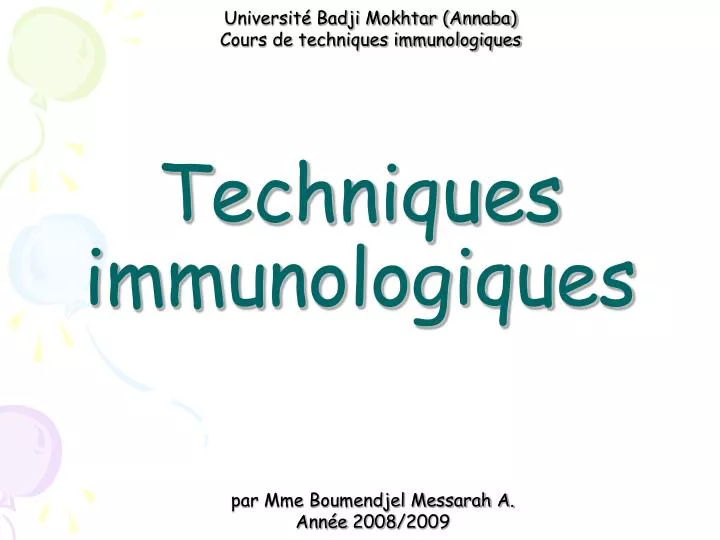 techniques immunologiques