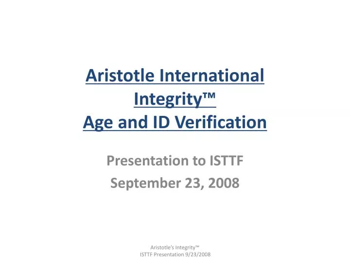 aristotle international integrity age and id verification