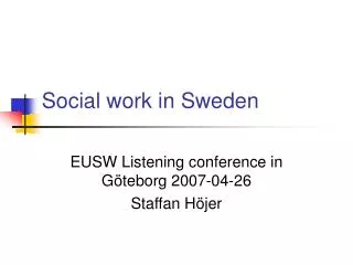 Social work in Sweden