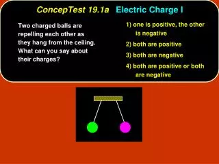 ConcepTest 19.1a Electric Charge I