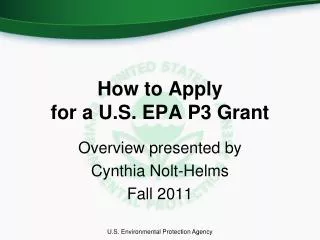 How to Apply for a U.S. EPA P3 Grant