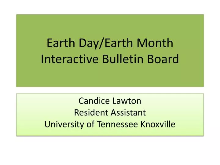 earth day earth month interactive bulletin board
