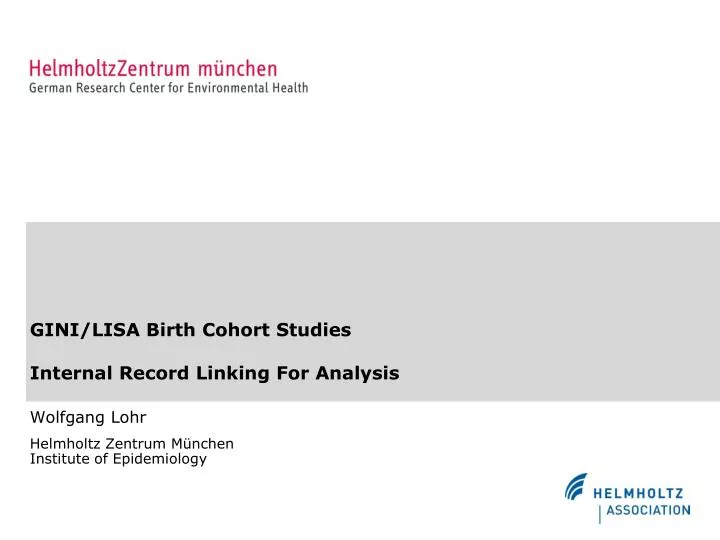 gini lisa birth cohort studies internal record linking for analysis