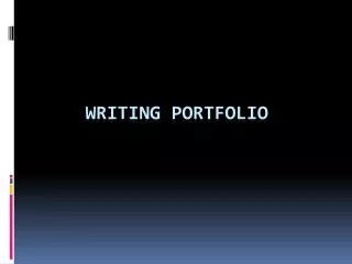 Writing Portfolio