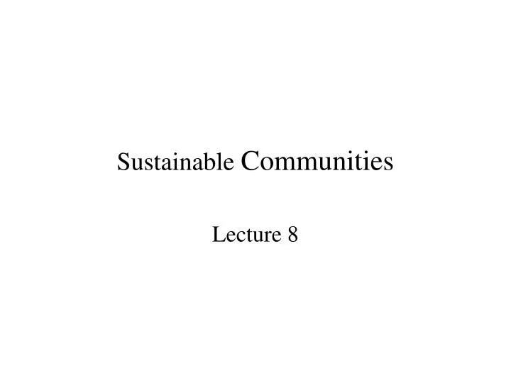 sustainable communities