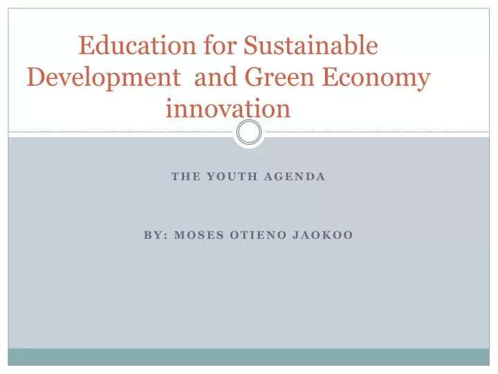 education for sustainable development and green economy innovation
