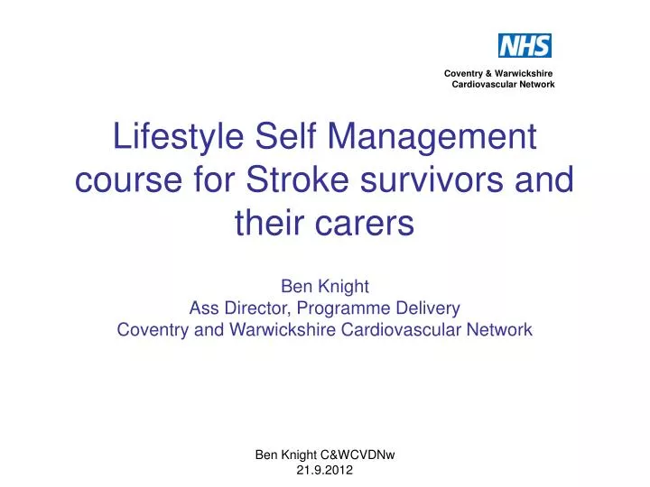 lifestyle self management course for stroke survivors and their carers
