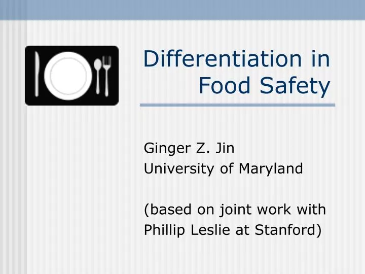 differentiation in food safety