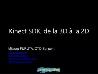kinect sdk de la 3d la 2d