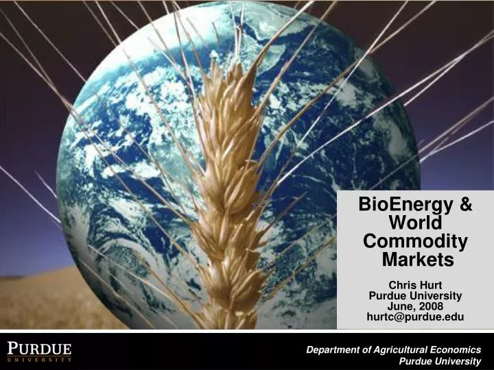 bioenergy world commodity markets chris hurt purdue university june 2008 hurtc@purdue edu
