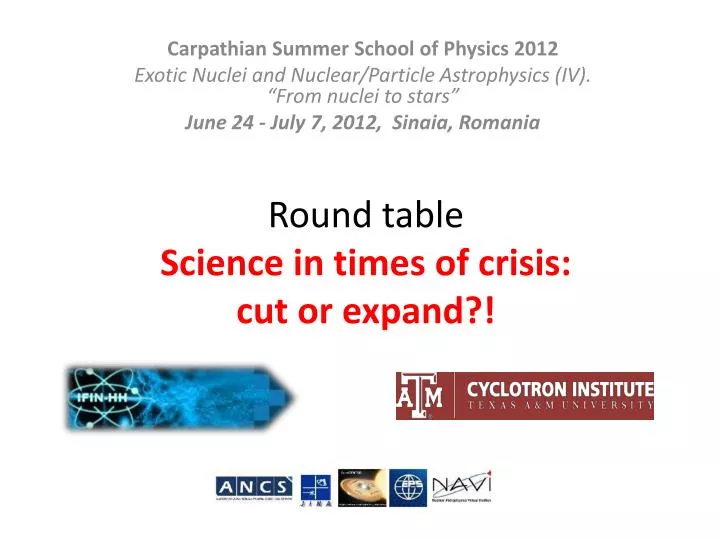 round table science in times of crisis cut or expand