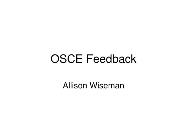 osce feedback