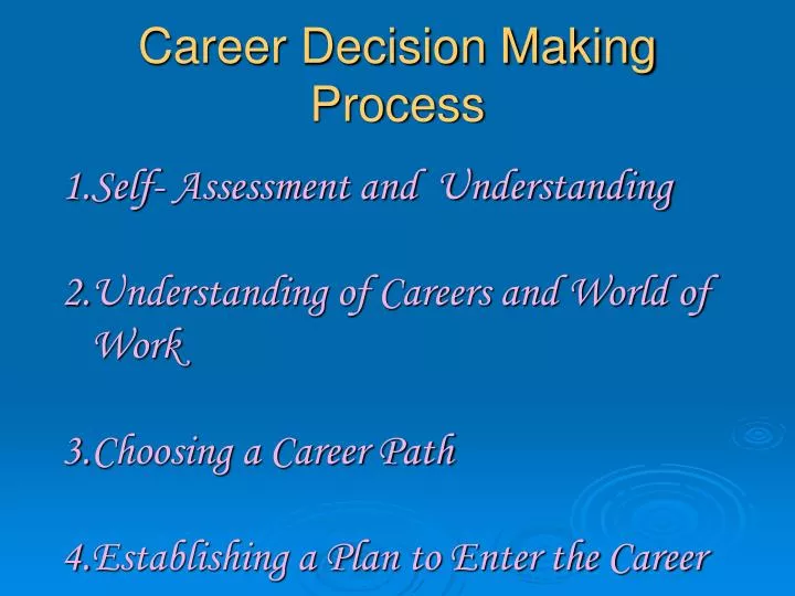 career decision making process