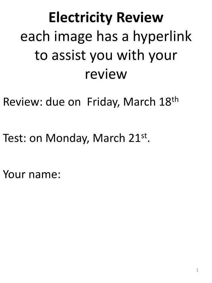 electricity review each image has a hyperlink to assist you with your review