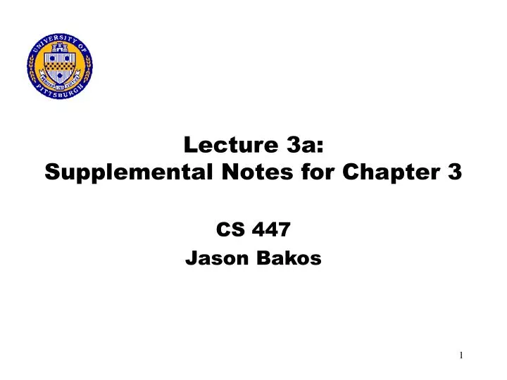 lecture 3a supplemental notes for chapter 3