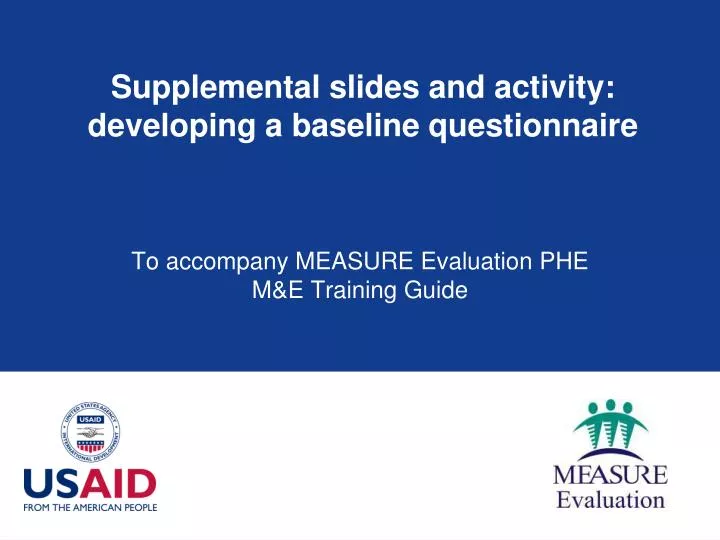 supplemental slides and activity developing a baseline questionnaire