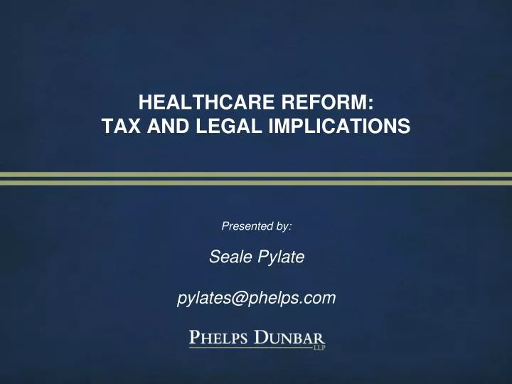healthcare reform tax and legal implications