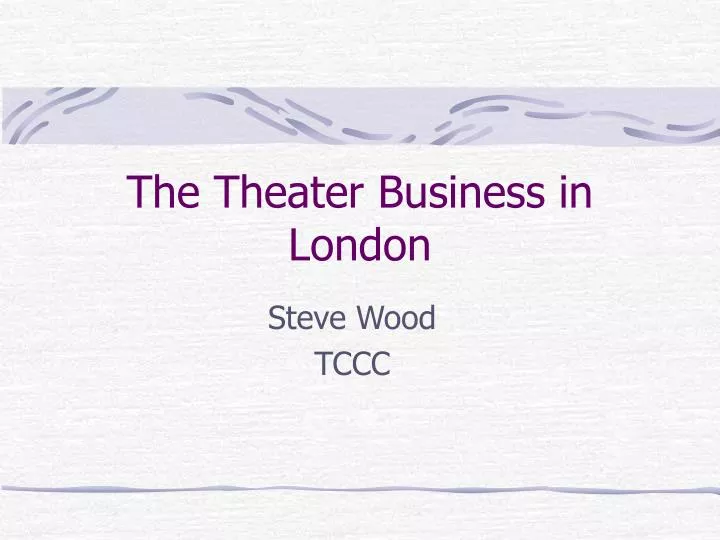 the theater business in london