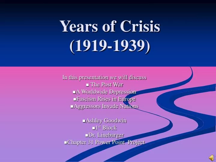 years of crisis 1919 1939
