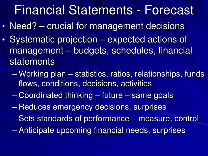financial statements forecast