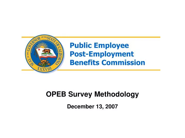 opeb survey methodology december 13 2007