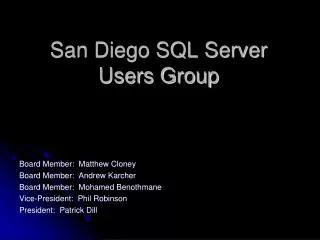 San Diego SQL Server Users Group