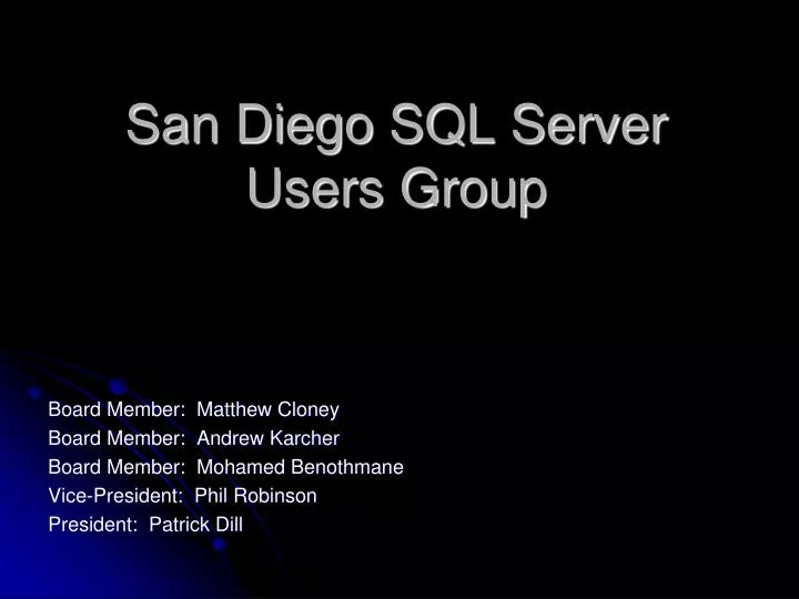 san diego sql server users group