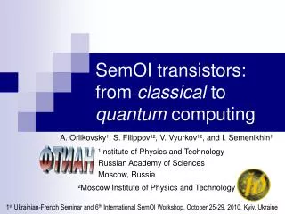 SemOI transistors: from classical to quantum computing