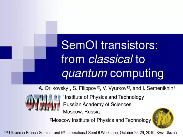 semoi transistors from classical to quantum computing