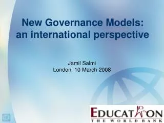 New Governance Models: an international perspective