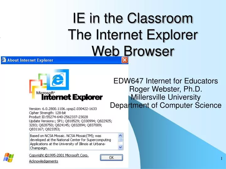 ie in the classroom the internet explorer web browser