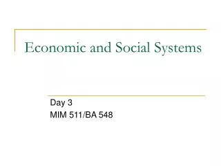 Economic and Social Systems